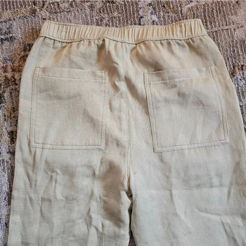 Zara pale yellow cropped pants. Sz s with 24